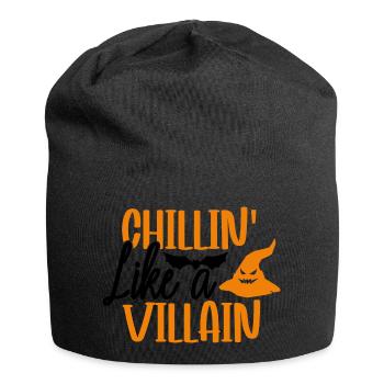 Chillin Like A Villian - Fledermäuse und Pumkins - Jersey-Beanie - Schwarz - Vorne