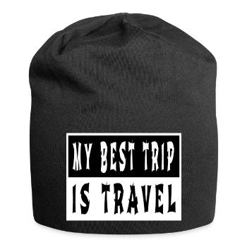 Eat Sleep Travel Camping Ideas Camping Beer - Jersey Beanie - black - Front