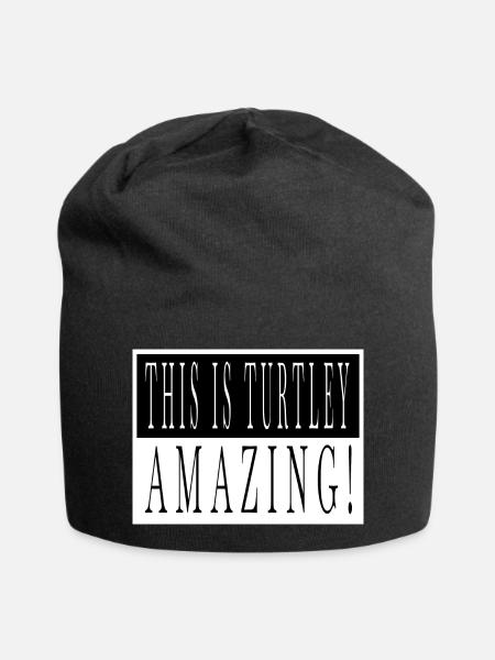 cool awesome tortoises earth save the turtles wave - Jersey-Beanie - Schwarz