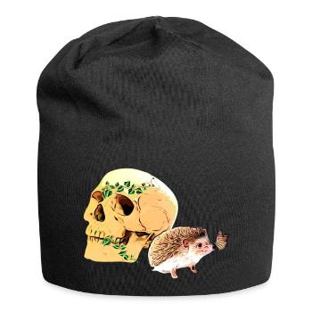 Kleiner neugieriger Igel - Jersey-Beanie - Schwarz - Vorne