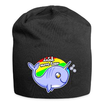 narwal drink more beer - Jersey-Beanie - Schwarz - Vorne