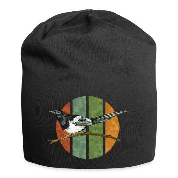 Bunter Vogel - Jersey-Beanie - Schwarz - Vorne
