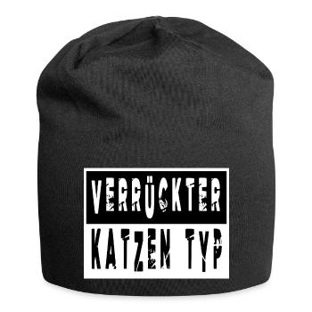 lieben falbkatze bday geschenkidee weihnachten - Jersey-Beanie - Schwarz - Vorne