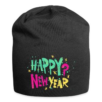Happy New Year - Jersey-Beanie - Schwarz - Vorne