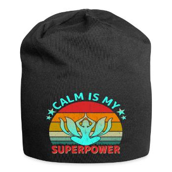 Le calme est mon superpouvoir - Bonnet en jersey - noir - Devant