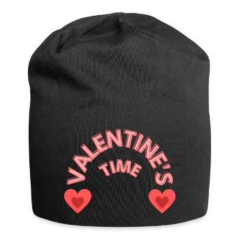 C’est l’heure de la Saint-Valentin - Bonnet en jersey - noir - Devant