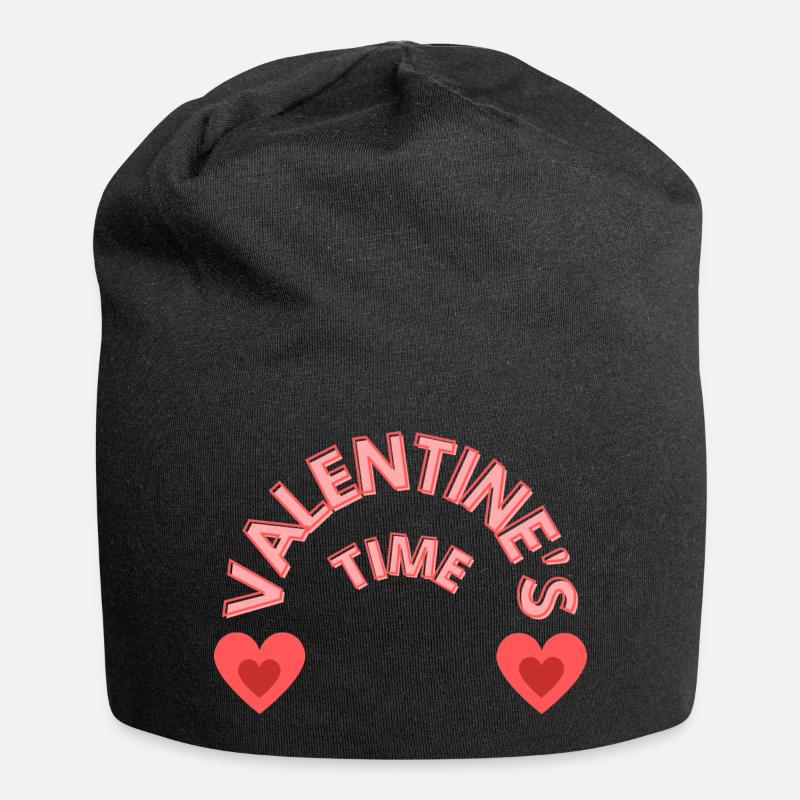 C’est l’heure de la Saint-Valentin - Bonnet en jersey - noir