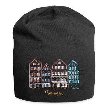 Tübingen, Süddeutschland, Strichzeichnung - Jersey-Beanie - Schwarz - Vorne