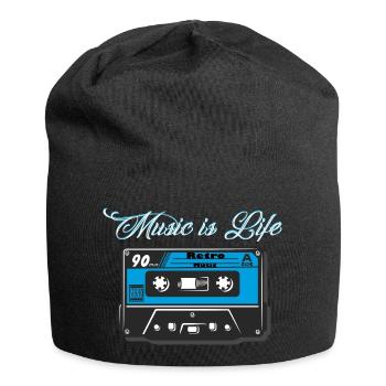 Retro Style Oldschool Tape Kassette Vintage Mixtap - Jersey-Beanie - Schwarz - Vorne