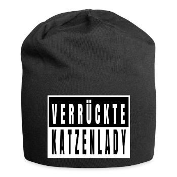 geburtstag lieben meerkatze streunerkatze - Jersey-Beanie - Schwarz - Vorne