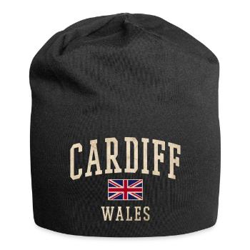 Imprimé vintage Cardiff Wales - Bonnet en jersey - noir - Devant