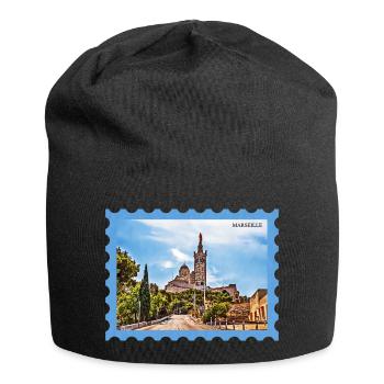 Marseille Basilica Postcard - Jersey Beanie - black - Front