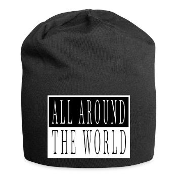 typography funny outdoors birthday - Jersey Beanie - black - Front