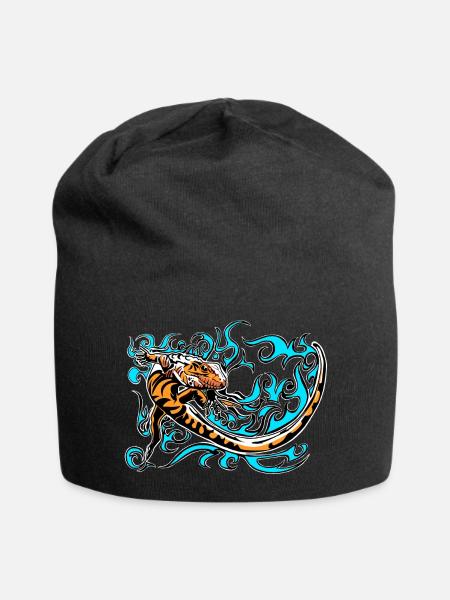 Little blue newt - Jersey Beanie - black