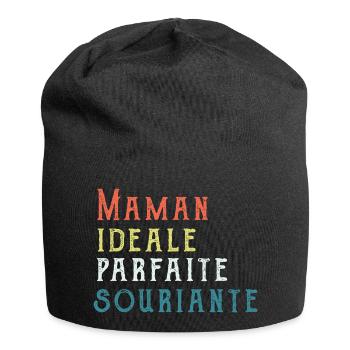 Maman parfaite ideal souriante - Bonnet en jersey - noir - Devant