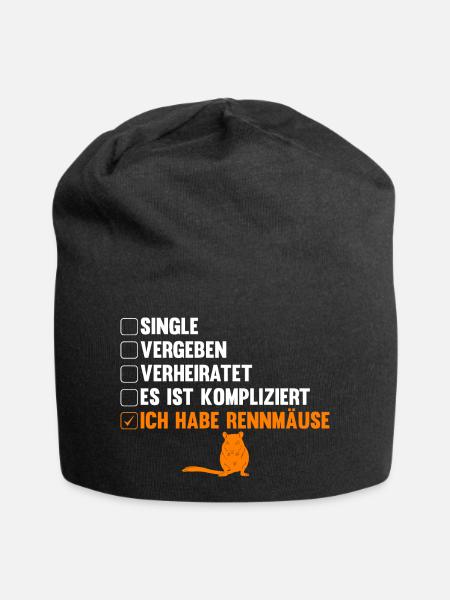 Maus Mäuse Rennmaus - Jersey-Beanie - Schwarz