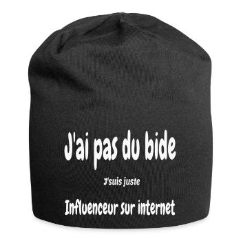 j'ai pas du bide j'suis juste influenceur - Bonnet en jersey - noir - Devant