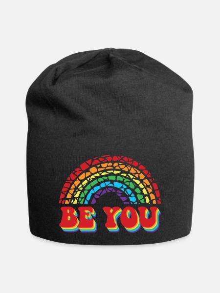 LGBTQ Be You Gay Pride LGBT Ally Rainbow Flag - Bonnet en jersey - noir