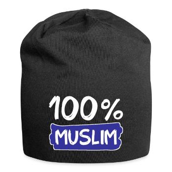 100% Muslim - Muslime - Islam - Jersey-Beanie - Schwarz - Vorne