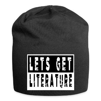 Book Cat Wine Comics Book Reader Love Joke - Jersey Beanie - black - Front
