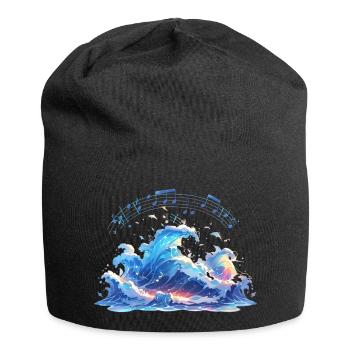Soundwaves Waves Music Sheet Music - Jersey Beanie - black - Front