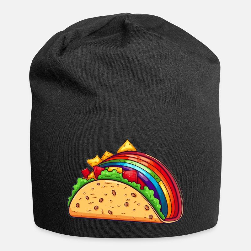 Rainbow Taco (Wenn du weißt, weißt du es) - Jersey-Beanie - Schwarz