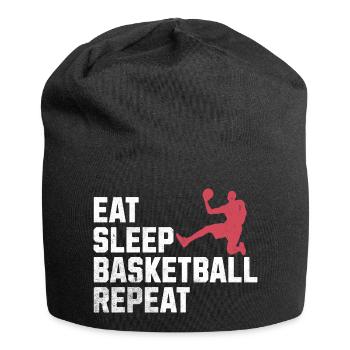 Essen, Schlafen, Basketball, Wiederholen: Das Leben eines wahren - Jersey-Beanie - Schwarz - Vorne