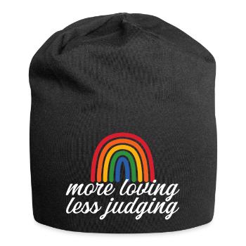 Womens Pride More Loving Less Judging - Jersey-Beanie - Schwarz - Vorne