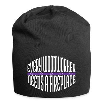 forest work carpenter baby and toddler shirts tree - Jersey Beanie - black - Front