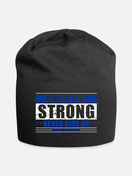 Never Give Up - Jersey-Beanie - Schwarz