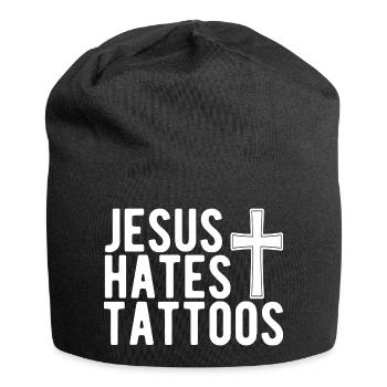 Jésus déteste les tatouages Tatouage Anti Tatouage - Bonnet en jersey - noir - Devant