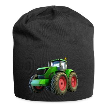 Neuer großer Traktor mit roten Felgen - Jersey-Beanie - Schwarz - Vorne