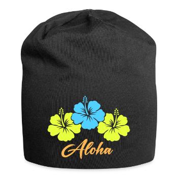 Fleur Hibiscus Aloha - Bonnet en jersey - noir - Devant