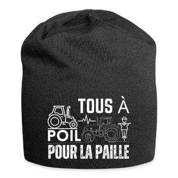 Tous à poil pour la paille - Bonnet en jersey - noir - Devant