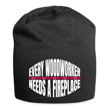cool logging lumberjackwoodworking carpenter jokes - Jersey Beanie - black - Front
