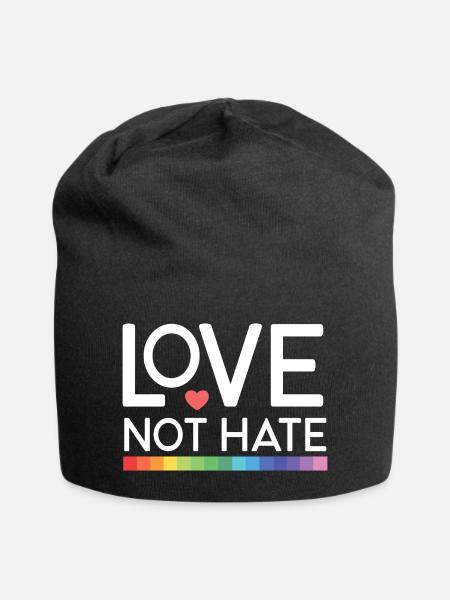 LGBT Pride Month - Liebe statt Hass - Jersey-Beanie - Schwarz