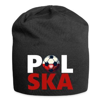 Polnischer Fußball - Jersey-Beanie - Schwarz - Vorne