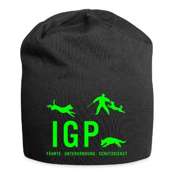 IGP Hundesport - Gruen - Jersey-Beanie - Schwarz - Vorne