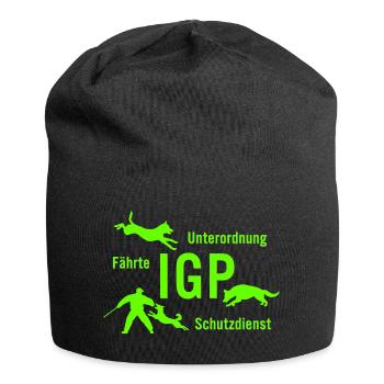 IGP Hundesport - grün - Jersey-Beanie - Schwarz - Vorne