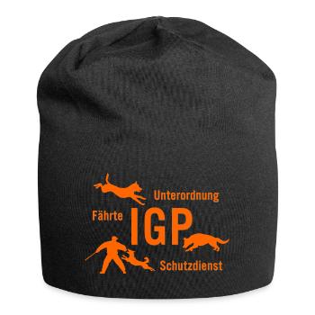 IGP Hundesport - orange - Jersey-Beanie - Schwarz - Vorne