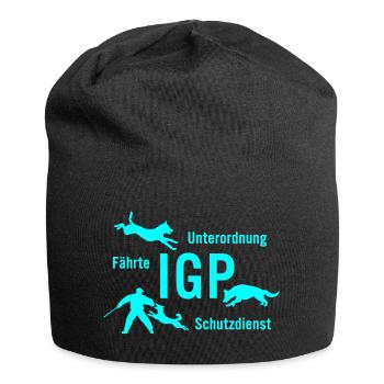 IGP Hundesport - tuerkis - Jersey-Beanie - Schwarz - Vorne