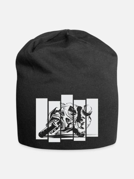 Moto de course moto piste de course symbole vélo de course - Bonnet en jersey - noir