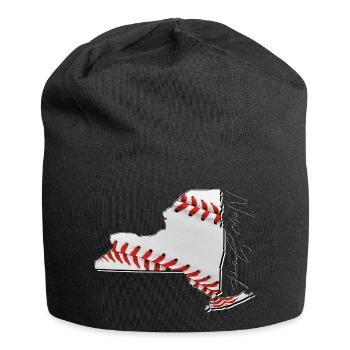 New York (United States) | real baseball | Map Scpt - Jersey Beanie - black - Front