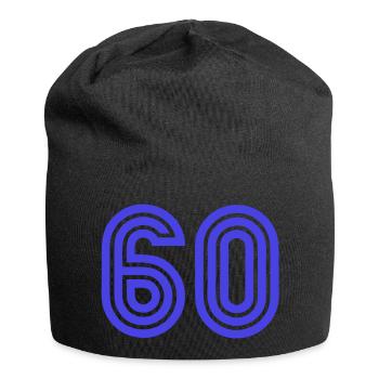 60. 60 ANS. 60e ANNIVERSAIRE. ANNIVERSAIRE 60 ANS. - Bonnet en jersey - noir - Devant