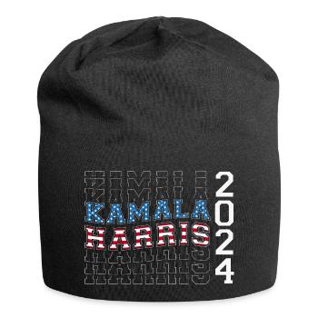 USA Flagge Farben nach Kamala Harris 2024 für - Jersey-Beanie - Schwarz - Vorne