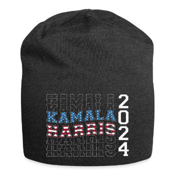 USA Flagge Farben nach Kamala Harris 2024 für - Jersey-Beanie - Anthrazit - Vorne