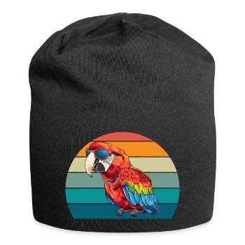 Papagei Retro Vogel Sommer - Jersey-Beanie - Schwarz - Vorne