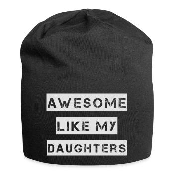 GÉNIAL COMME MES FILLES – Fête des Mères – Fête des Pères - Bonnet en jersey - noir - Devant