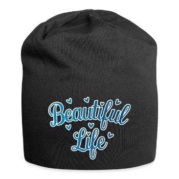 Beautiful Life in Blue - Jersey Beanie - black - Front