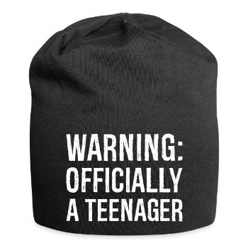 warning officially a teenager - Jersey-Beanie - Schwarz - Vorne